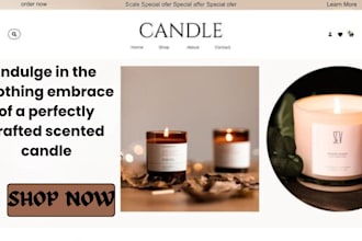 design candle candle website candle store scented candle shopify store