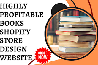 design highly profitable book store author book shopify store audio book website