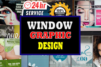 make a modern window graphicg , shopfront , store front ,