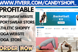 design shopify sportswear store athletic activewear yoga jersey gym wear website