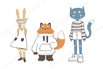draw cute characters animals, robots and more