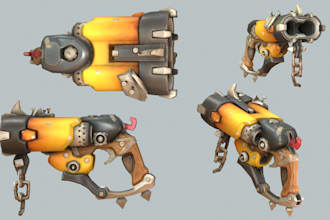 create low poly 3d models and assets for game environment
