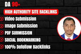 do manually web 2 0 article video pdf image submission backlink for website rank