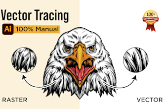 recreate, redesign, or vectorize logo and images with manual vector tracing