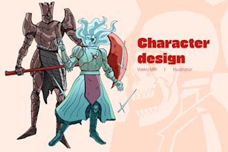 draw various character for your 2d game and nft characters