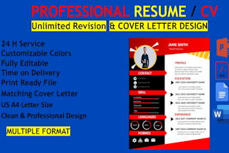 land you help your dream job resume, invoice, letterhead, portfolio within 2hr