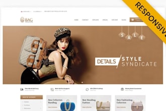 design profitable backpack website handbag luggage shopify bag store design