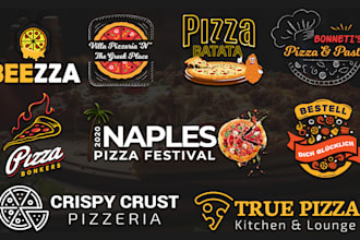 design cheesy creative pizza logo