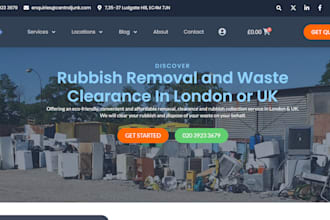 create junk removal website, junk removal landing page
