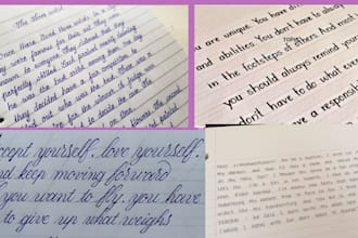 handwrite letters, cards, notes and any document for you