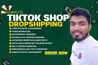 setup full tiktok shop dropshipping with product hunting, listing and automation