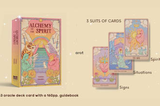 draw unique tarot card, playing card, oracle card, zodiac, tarot card design