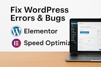fix wordpress errors, bugs, elementor design and page speed optimization issues