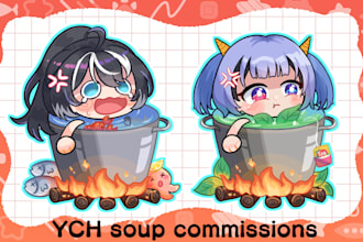 draw cook you into soup ych chibi
