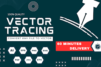 convert file to vector ai, eps, svg within one hour