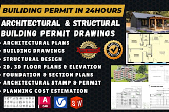 draw architectural drawings, structural designs and building permit drawings