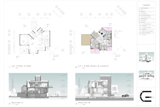 create architectural drawing and 3d model in revit, bim