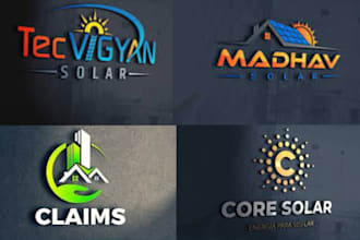 design modern electrical solar panel energy power logo