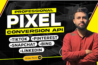setup pixel for tiktok, snapchat, pinterest, bing, linkedin, conversion API, gtm