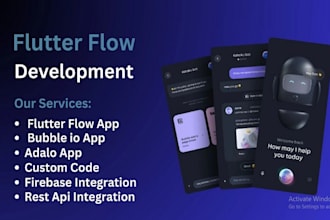develop flutter android IOS web app figma to flutter flow design flutterflow app