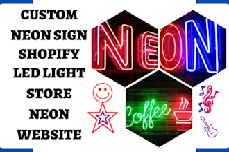 design custom neon sign shopify store neon website led lights dropshipping store