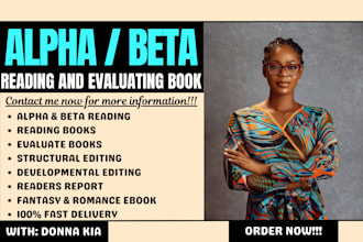 alpha read fantasy, beta read fantasy developmental edit romance children book