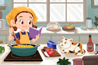 create children book illustration and children story book