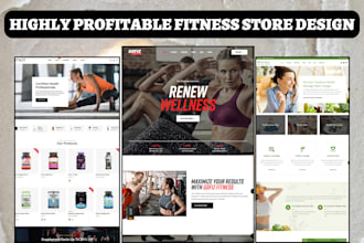 design most profitable health and fitness website wellness store fitness website