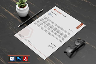 design letterhead professional, unique and editable
