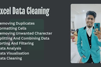 do excel data cleaning, formatting, visualization, analysis