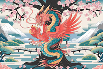 create detailed art japanese style for tshirts tattoos etc