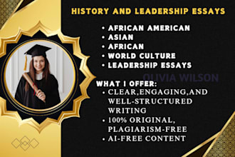 do quality african american, asian, world culture, leadership essays