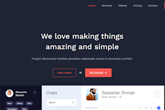 professional landing page design using react js