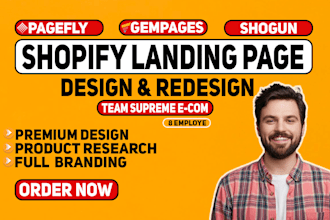 redesign shopify one product landing page using pagefly, gempages, shogun