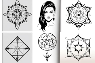 make custom tattoo geometric and minimalist design for you