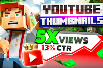 create amazing cinematic minecraft youtube thumbnail or thumbnail minecraft