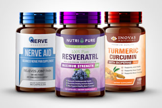 do professional supplement label and food packaging design