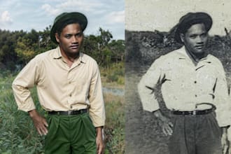 restore, repair, enhance, and retouch your old photos professionally,upscale 4k