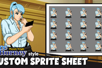 make a sprite sheet in the style of ace attorney