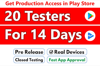 supply 20 testers active device for google play console