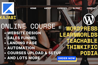setup learnworlds thinkific podia teachable kajabi wordpress for online course