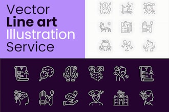 draw unique and custom line art illustrations for you