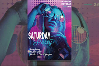 design professional concert, event, dj, night club and party flyer