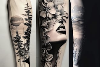 create a tattoo design of tattoo sleeve