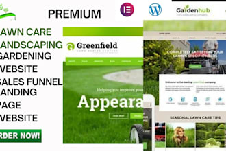 design lawn care landscaping website  gardening cleaning website