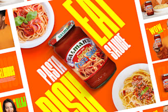 do creative, modern food social media post, flyers, banners