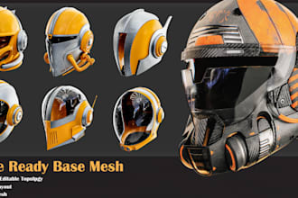 3d cyborg 3d sci fi cyberpunk armor model helmet mask for game vr, 3d printing