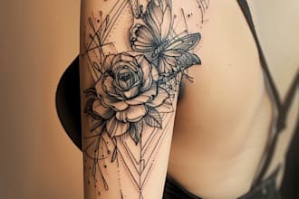 create professional custom tattoo design, tattoo sleeve