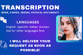 transcribe or retype your handwritten or scanned document, fast delivery