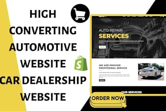 design automotive website auto part car dealership car repair car wash website